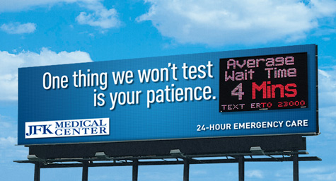 emergency room wait time billboard